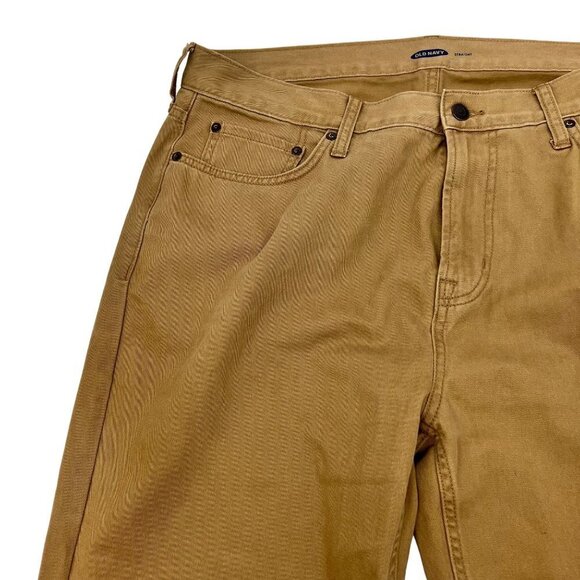 Old Navy Straight Leg Five Pocket Men’s Pants Light Brown Size 36x36 - Picture 3 of 8